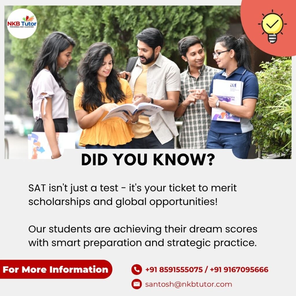 One-on-one SAT Math tutoring session at NKB Tutor in Charni Road, Mumbai, with a dedicated tutor and student at a desk, surrounded by IGCSE, IB MYP, AS & A Levels charts, and a view of Mumbai’s Charni Road